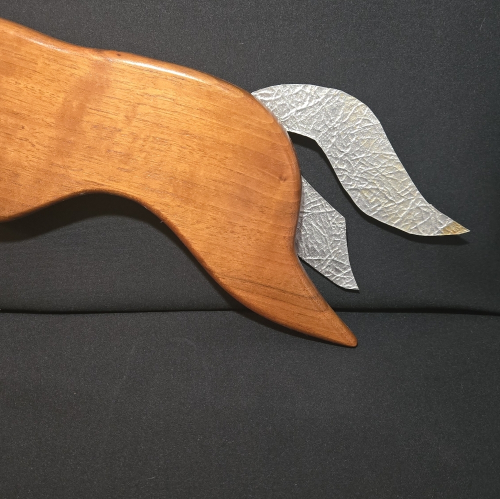 MCM Danish Modern Wood and Metal Horse Wall Art - Picture 3 of 6